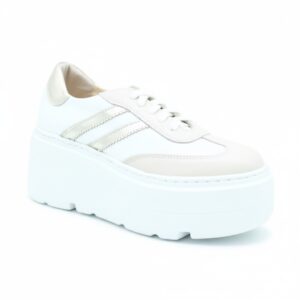 Sneakersy Bolejko City Platform White Gold ujęcie 3/4 zewnętrzne