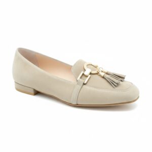 beżowe mokasyny damskie Bolejko Clara Tassel profil zewnętrzny