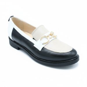 Mokasyny Bolejko Milano Duo Black Beige ujęcie 3/4 zewnętrzne